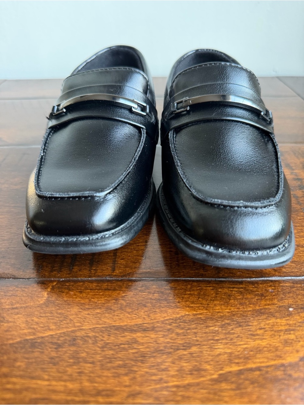 London Underground Boy’s Oxford Shoes Size 12 Black Memory Foam Faux Leather